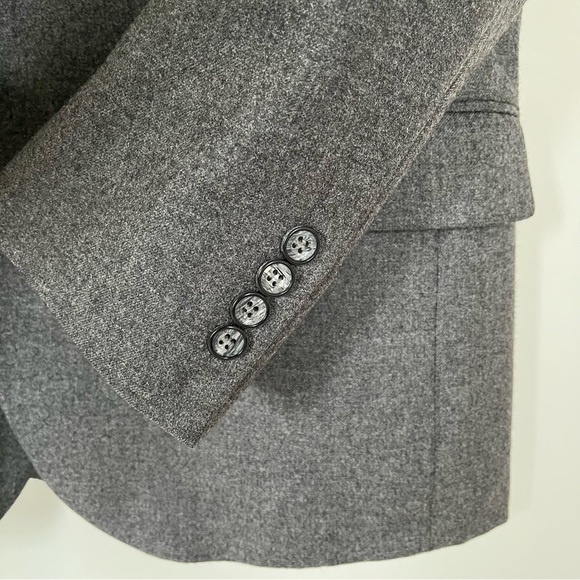 100% Wool Union Made Blazer Vintage Suit Jacket Grey Preppy Oversized Blazer - Picture 4 of 16